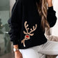 RECYCLED Christmas Moose Print Hooded Sweatshirt