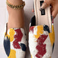 Ink Splash Print Ripped Slippers Square Toe Mules