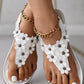 Flower Pattern Slingback Summer Beach Slippers