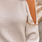 Chain Decor Cold Shoulder Chunky Knit Sweater