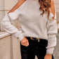 Chain Decor Cold Shoulder Chunky Knit Sweater