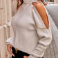 Chain Decor Cold Shoulder Chunky Knit Sweater