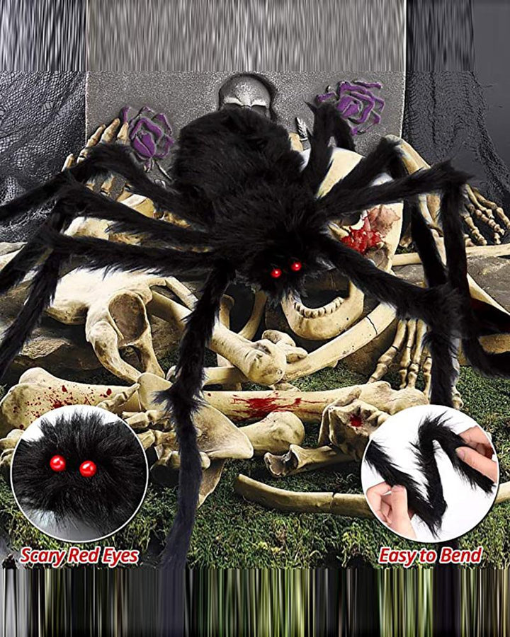 Halloween Giant Spider Ornament Fake Spider For Indoor Outdoor Halloween Decorations Yard Home Costumes Parties Haunted House Decor