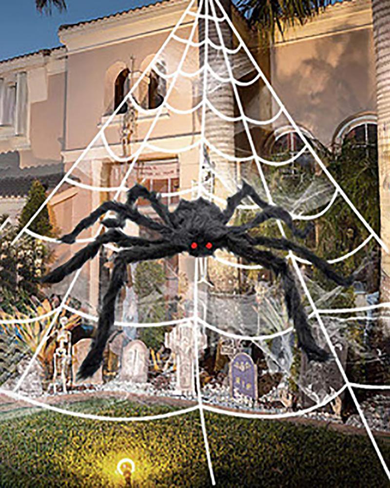 Halloween Giant Spider Ornament Fake Spider For Indoor Outdoor Halloween Decorations Yard Home Costumes Parties Haunted House Decor