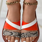 Snakeskin Colorblock Slippers Cross Strap Sandals