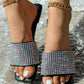 Rhinestone Wide Strap Beach Slippers
