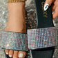 Rhinestone Wide Strap Beach Slippers