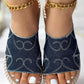 Hollow Out Denim Beach Slippers