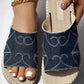 Hollow Out Denim Beach Slippers