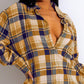 Plaid Print Long Sleeve Button Down Shirt Dress