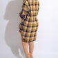 Plaid Print Long Sleeve Button Down Shirt Dress