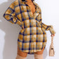 Plaid Print Long Sleeve Button Down Shirt Dress