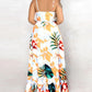 Tropical Graphic Print Sleeveless Maxi Dress