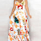 Tropical Graphic Print Sleeveless Maxi Dress