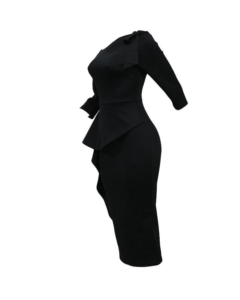 Patchwork Bowknot Decor Work Dress