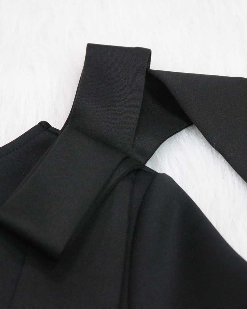 Patchwork Bowknot Decor Work Dress