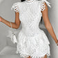 Mock Neck Guipure Lace Dress