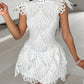 Mock Neck Guipure Lace Dress