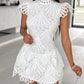 Mock Neck Guipure Lace Dress