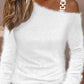 Cold Shoulder Long Sleeve Fluffy Top