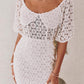 Lace Lantern Sleeve Bodycon Dress