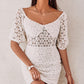 Lace Lantern Sleeve Bodycon Dress