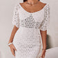 Lace Lantern Sleeve Bodycon Dress