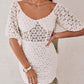 Lace Lantern Sleeve Bodycon Dress