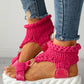 Braided Knit O Ring Cutout Platform Sandals