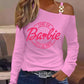 Come On Barbie Let's Go Party Print Chain Decor Top