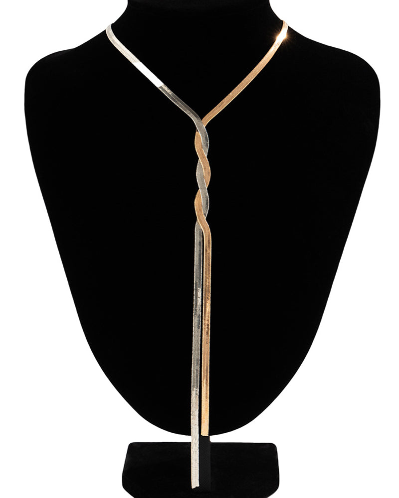 1pc Snake Herringbone Tassel Minimalist Necklace