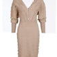 Button Front Geo Textured Work Dress