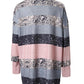 Colorblock Striped Print Long Sleeve Casual Top