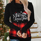 Christmas Letter Plaid Print High Neck Sweatshirt