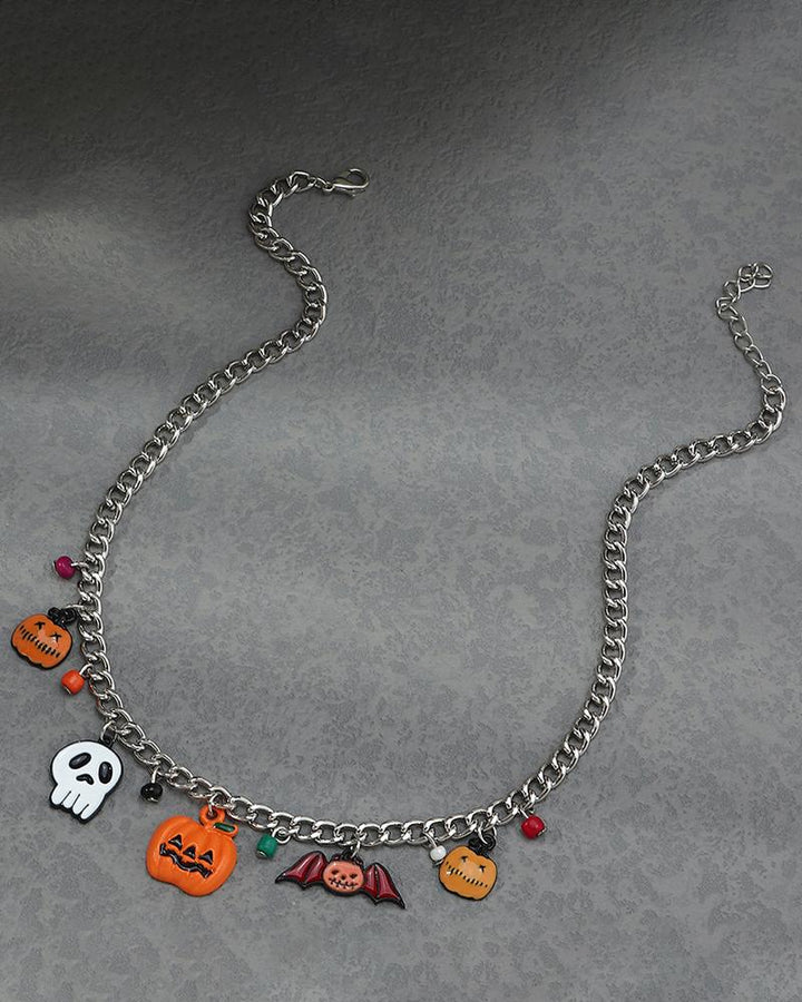 Halloween Ghost Pumpkin Bat Pendant Necklace
