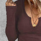 Notch Neck Long Sleeve Top