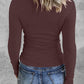 Notch Neck Long Sleeve Top