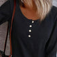 Lace Patch Buttoned Long Sleeve Top