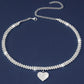 1pc Rhinestone Heart Pendant Necklace Wedding Jewelry