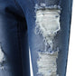 Ripped High Waist Capris Jeans
