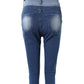 Ripped High Waist Capris Jeans
