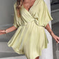 Batwing Sleeve Overlap Flowy Swing Dress