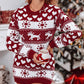 Christmas Elk Heart Snowflake Print Knit Casual Dress