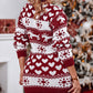 Christmas Elk Heart Snowflake Print Knit Casual Dress