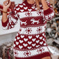 Christmas Elk Heart Snowflake Print Knit Casual Dress