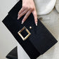 Crocodile Square Magnet Flap Clutch Bag