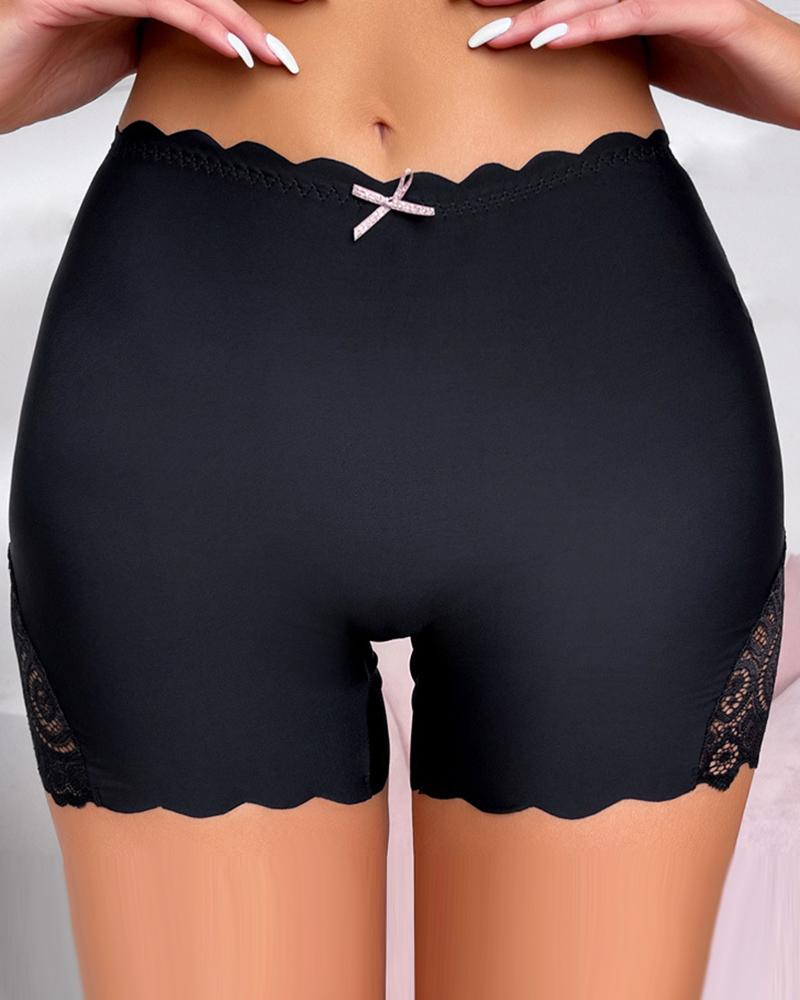 Lace Patch Seamless Boy Shorts Panty