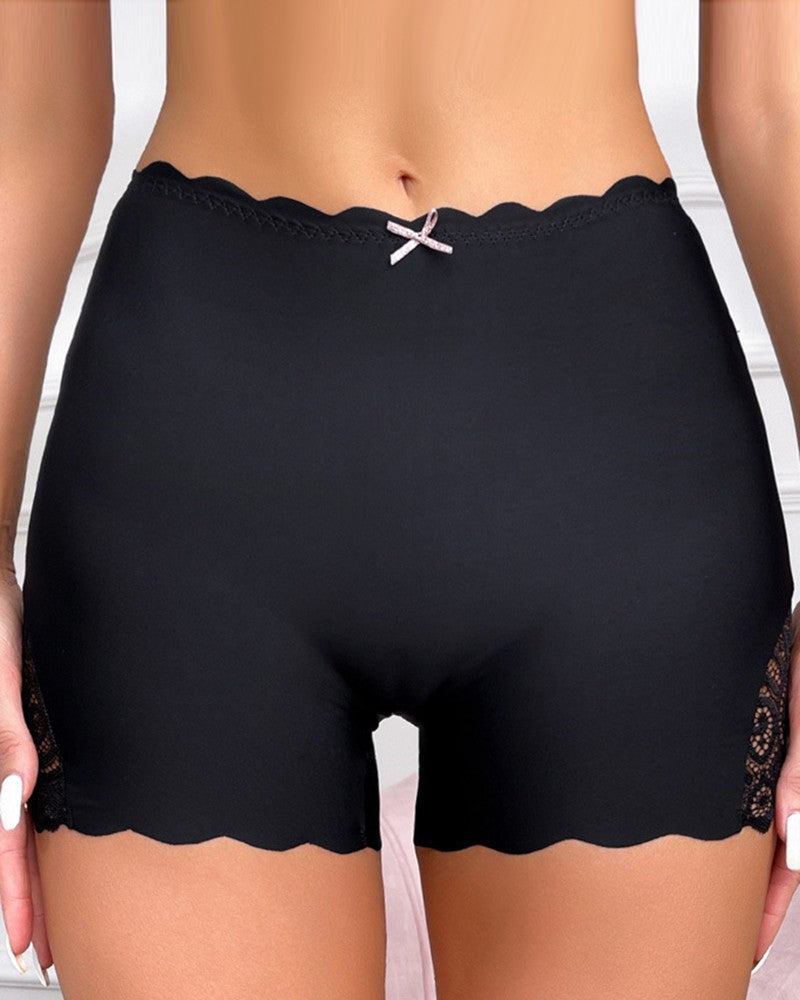 Lace Patch Seamless Boy Shorts Panty