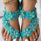 Floral Pattern Toe Ring Slingback Beach Sandals