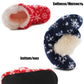 Christmas Snowflake Print Fluffy Indoor Boots